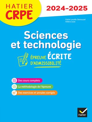 cover image of Sciences et Techno--CRPE 2024-2025--Epreuve écrite d'admissibilité